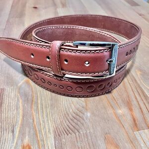 Valentino Ingegno Real Leather Brown Belt Made In Italy Size 130/52 (T Size 48).